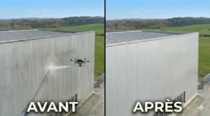 Nettoyage de bardage par drone